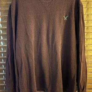 American Eagle Outfitters Men's Maroon Crewneck Sweater